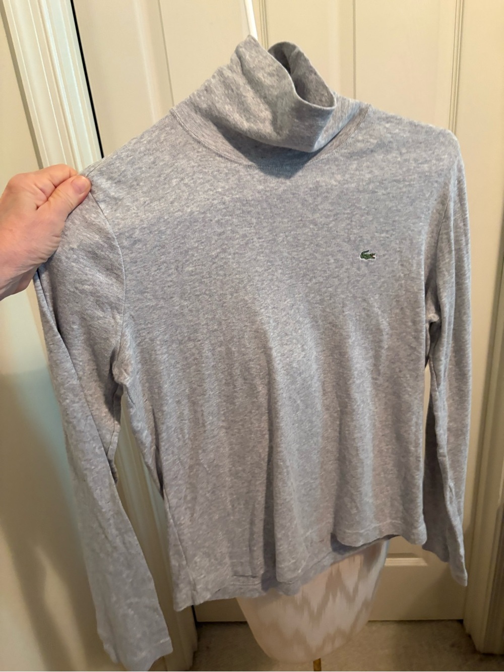 Lacoste long sleeve turtle neck tee gray Womens 44 so yummy